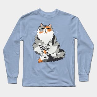 Fluffy Calico Cat Long Sleeve T-Shirt